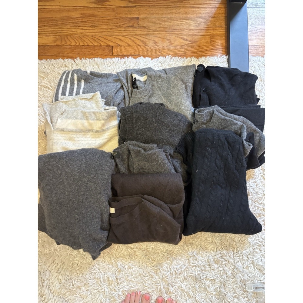 Crafters Lot 100% Cashmere Sweaters Gray Holes